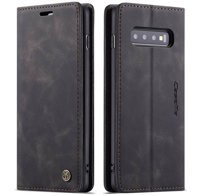 CaseMe Samsung Galaxy S10 Plus Retro Wallet Kickstand Magnetic Flip Leather Case