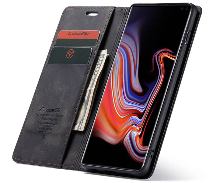 CaseMe Samsung Galaxy S10 Plus Retro Wallet Kickstand Magnetic Flip Leather Case