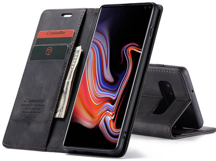 CaseMe Samsung Galaxy S10 Plus Retro Wallet Kickstand Magnetic Flip Leather Case