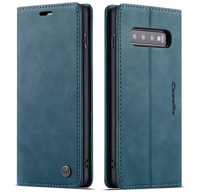 CaseMe Samsung Galaxy S10 Plus Retro Wallet Kickstand Magnetic Flip Leather Case