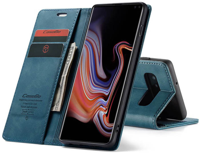 CaseMe Samsung Galaxy S10 Plus Retro Wallet Kickstand Magnetic Flip Leather Case