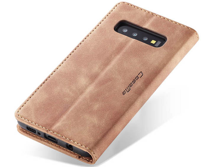 CaseMe Samsung Galaxy S10 Plus Retro Wallet Kickstand Magnetic Flip Leather Case