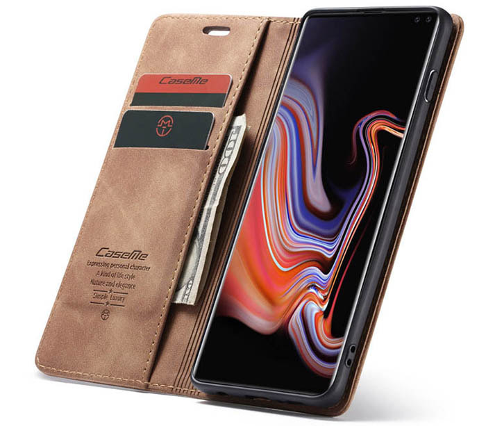 CaseMe Samsung Galaxy S10 Plus Retro Wallet Kickstand Magnetic Flip Leather Case