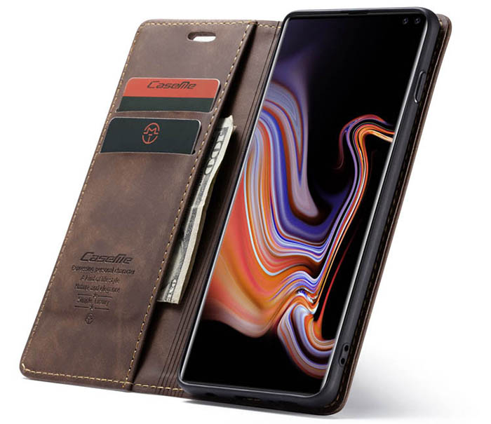 CaseMe Samsung Galaxy S10 Plus Retro Wallet Kickstand Magnetic Flip Leather Case