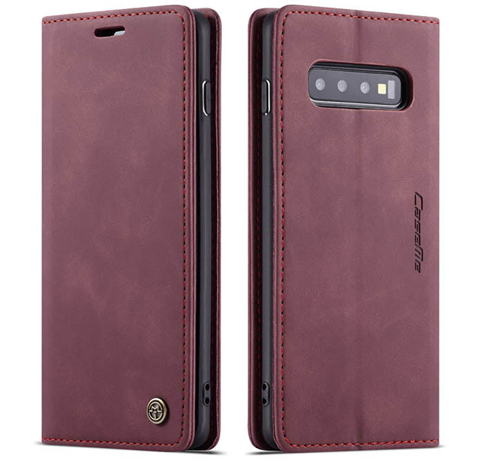 CaseMe Samsung Galaxy S10 Plus Retro Wallet Kickstand Magnetic Flip Leather Case