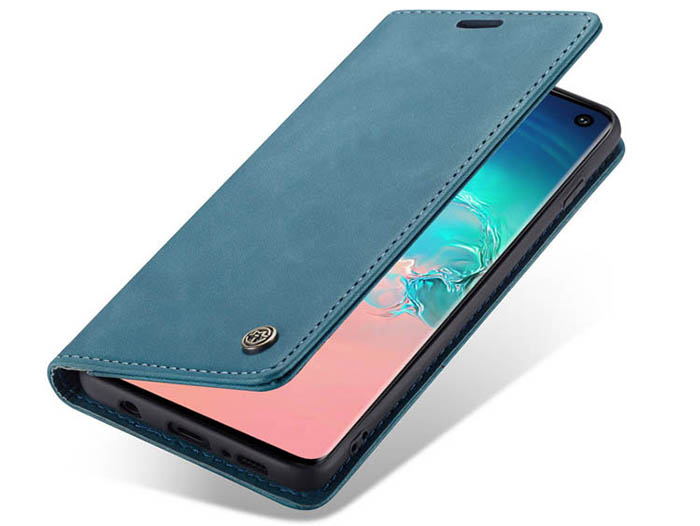 CaseMe Samsung Galaxy S10 Retro Wallet Kickstand Magnetic Flip Leather Case