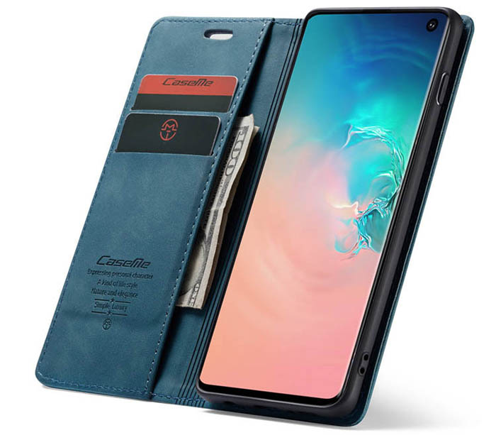 CaseMe Samsung Galaxy S10 5G Retro Wallet Kickstand Magnetic Flip Leather Case