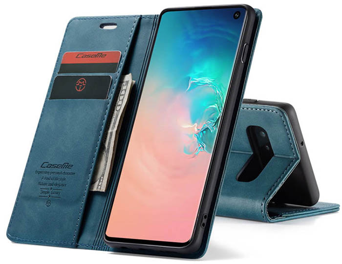 CaseMe Samsung Galaxy S10 5G Retro Wallet Kickstand Magnetic Flip Leather Case