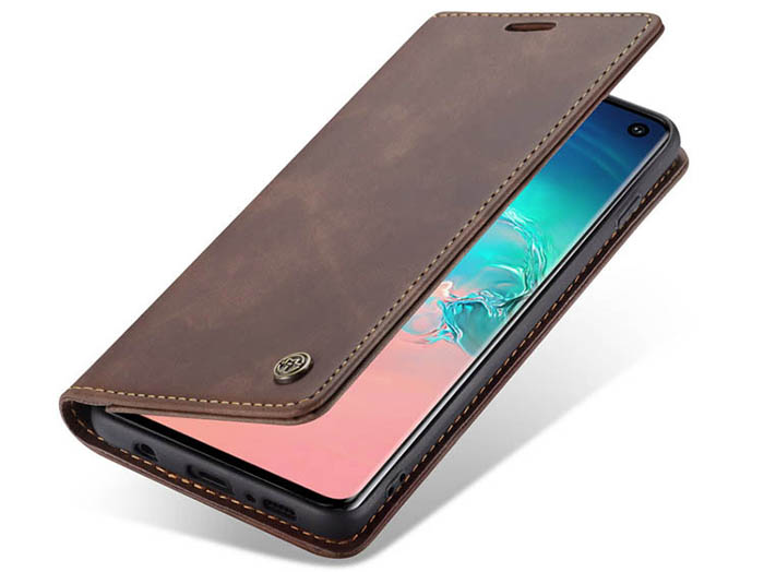 CaseMe Samsung Galaxy S10 5G Retro Wallet Kickstand Magnetic Flip Leather Case