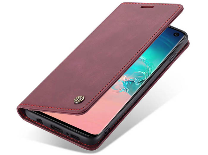 CaseMe Samsung Galaxy S10 Retro Wallet Kickstand Magnetic Flip Leather Case