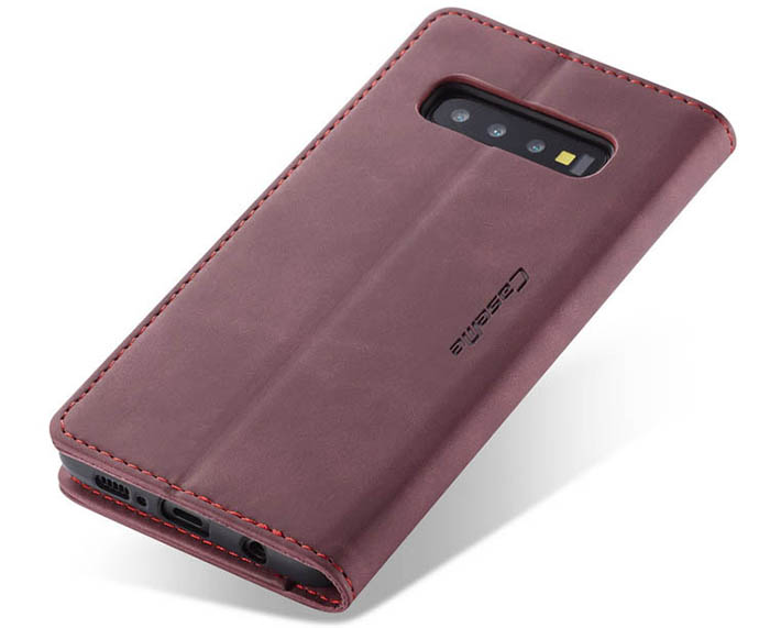 CaseMe Samsung Galaxy S10 Retro Wallet Kickstand Magnetic Flip Leather Case