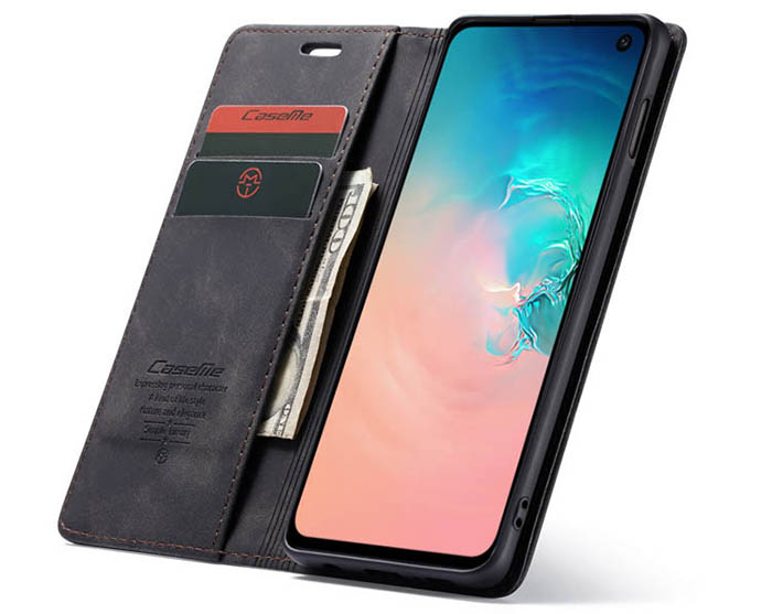 CaseMe Samsung Galaxy S10e Retro Wallet Kickstand Magnetic Flip Leather Case