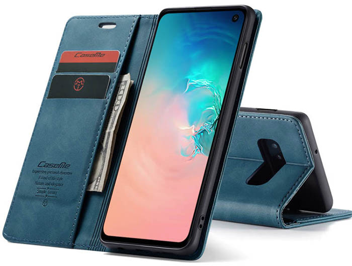 CaseMe Samsung Galaxy S10e Retro Wallet Kickstand Magnetic Flip Leather Case
