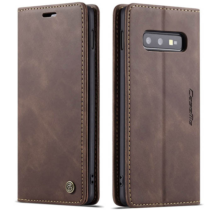 CaseMe Samsung Galaxy S10e Retro Wallet Kickstand Magnetic Flip Leather Case
