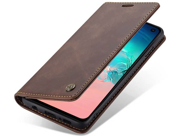 CaseMe Samsung Galaxy S10e Retro Wallet Kickstand Magnetic Flip Leather Case