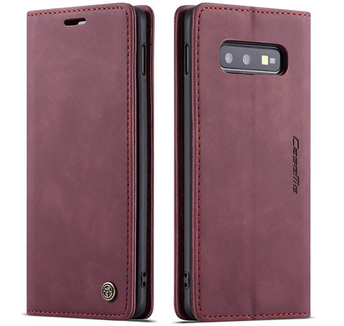 CaseMe Samsung Galaxy S10e Retro Wallet Kickstand Magnetic Flip Leather Case