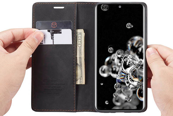 CaseMe Samsung Galaxy S20 Wallet Kickstand Magnetic Flip Leather Case