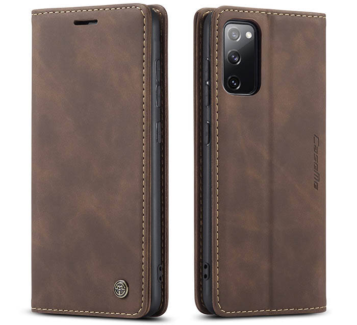 CaseMe Samsung Galaxy S20 FE Wallet Kickstand Magnetic Flip Leather Case