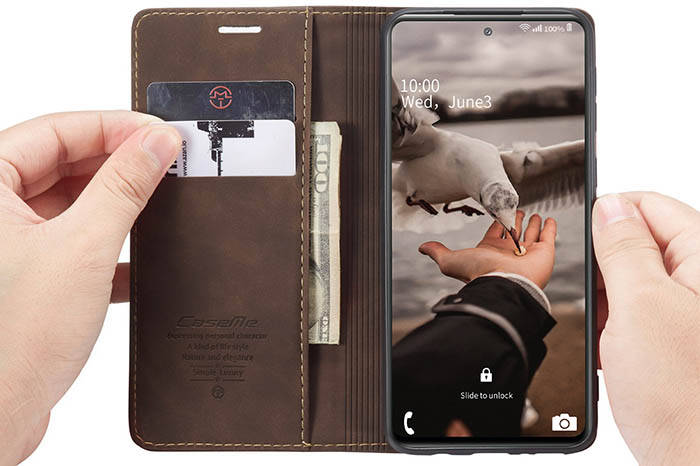 CaseMe Samsung Galaxy S20 FE Wallet Kickstand Magnetic Flip Leather Case