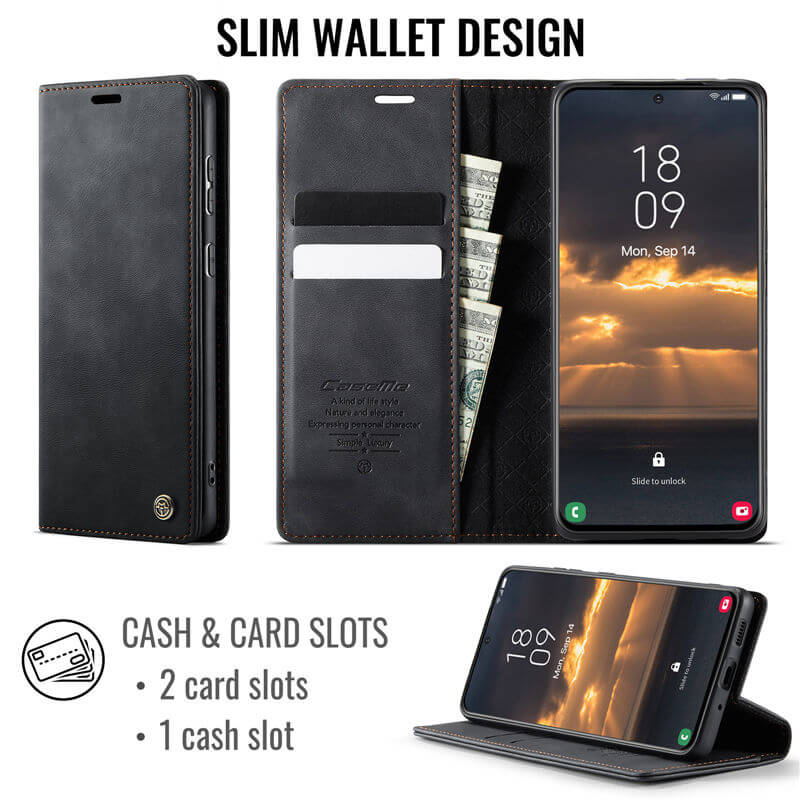 CaseMe Samsung Galaxy S20 FE Magnetic Wallet Case with RFID Blocking