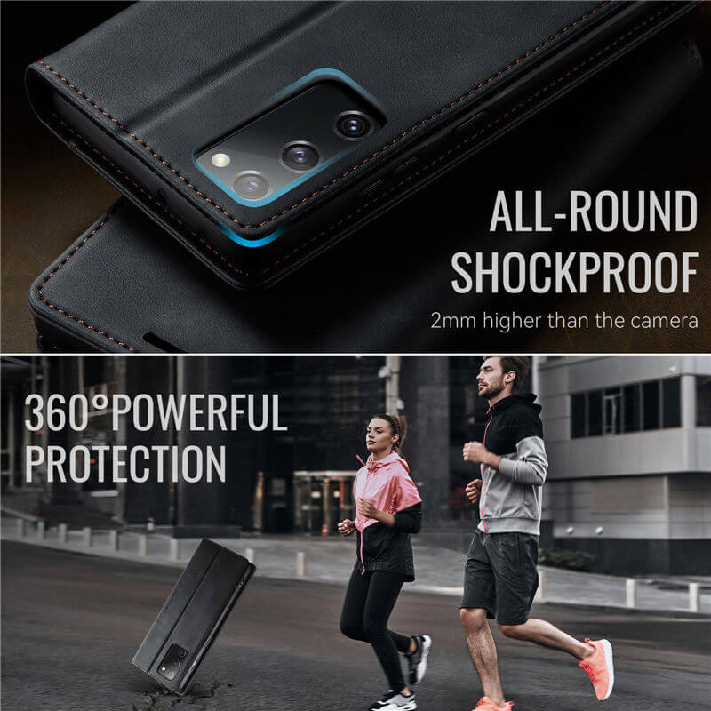 CaseMe Samsung Galaxy S20 FE Magnetic Wallet Case with RFID Blocking