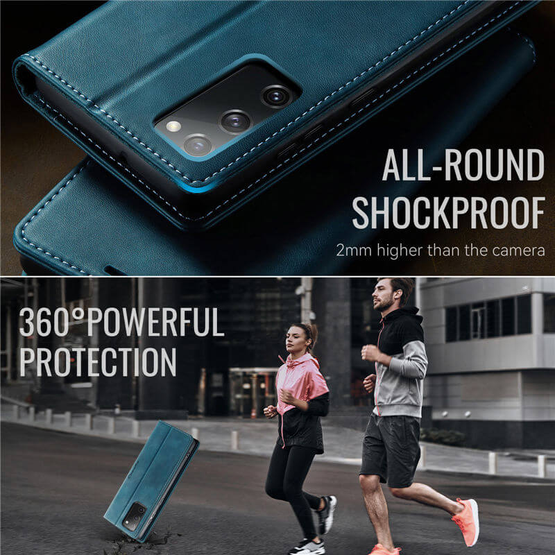 CaseMe Samsung Galaxy S20 FE Magnetic Wallet Case with RFID Blocking