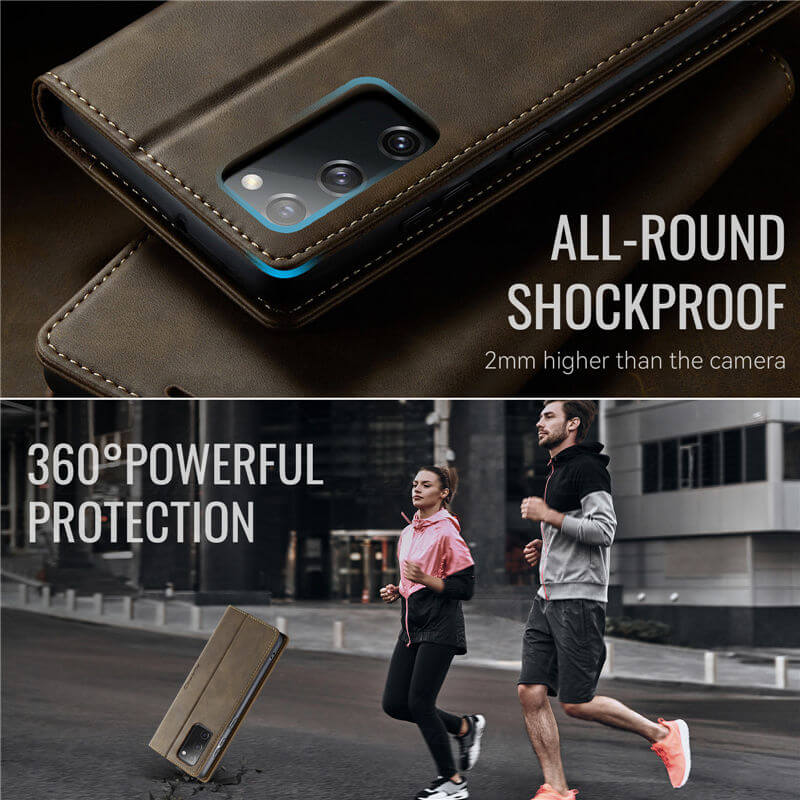 CaseMe Samsung Galaxy S20 FE Magnetic Wallet Case with RFID Blocking