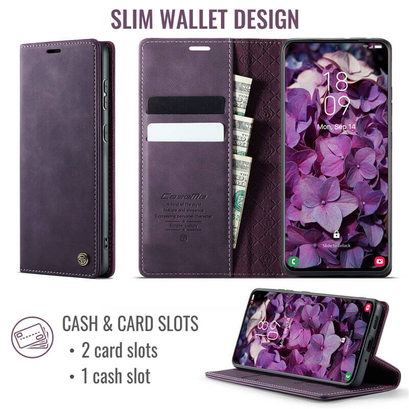 CaseMe Samsung Galaxy S20 FE Magnetic Wallet Case with RFID Blocking