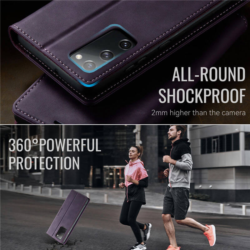 CaseMe Samsung Galaxy S20 FE Magnetic Wallet Case with RFID Blocking