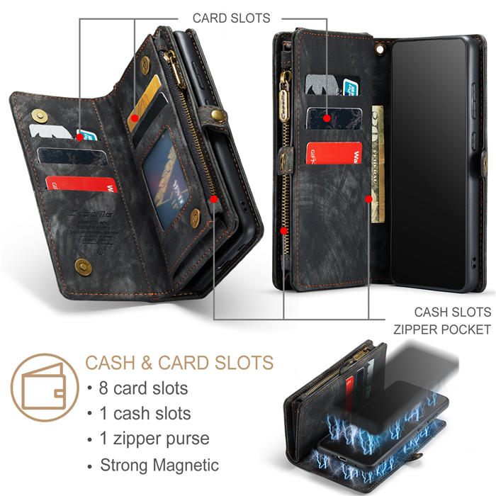 CaseMe Samsung Galaxy S20 Zipper Wallet Magnetic Detachable 2 in 1 Case