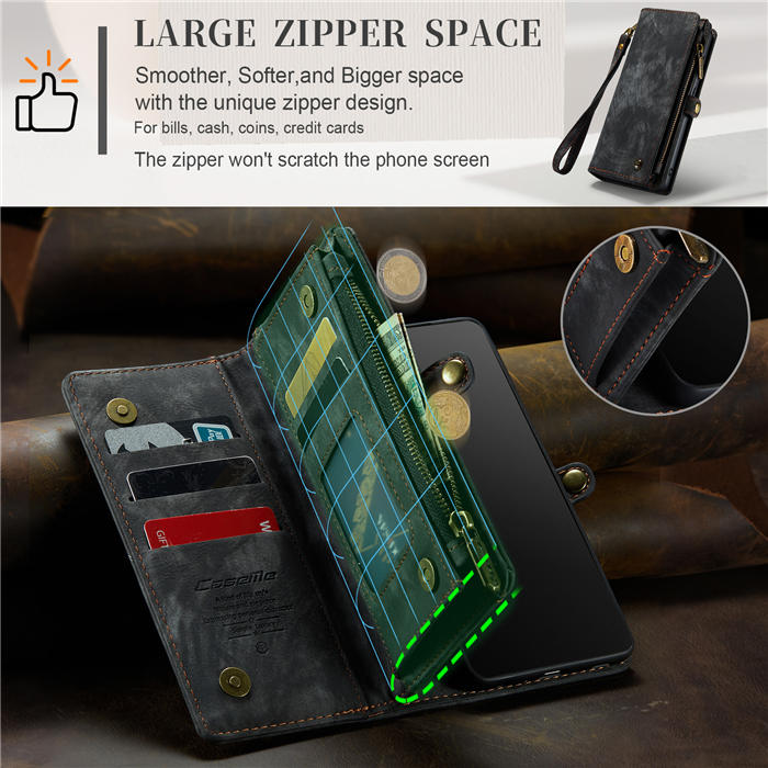 CaseMe Samsung Galaxy S20 Zipper Wallet Magnetic Detachable 2 in 1 Case