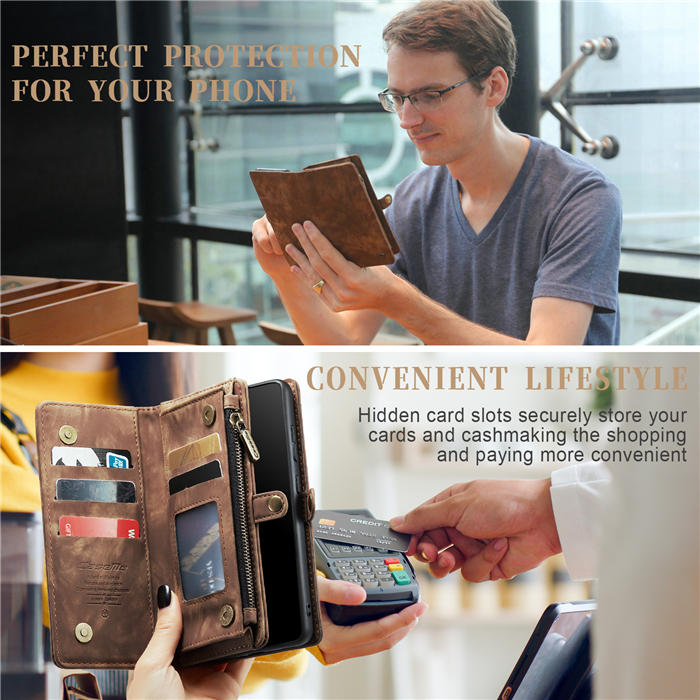 CaseMe Samsung Galaxy S20 Zipper Wallet Magnetic Detachable 2 in 1 Case