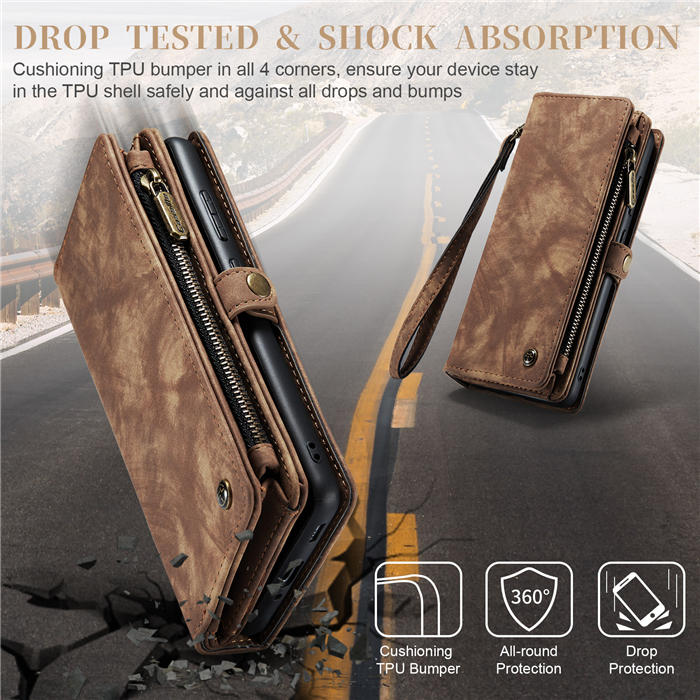 CaseMe Samsung Galaxy S20 Zipper Wallet Magnetic Detachable 2 in 1 Case