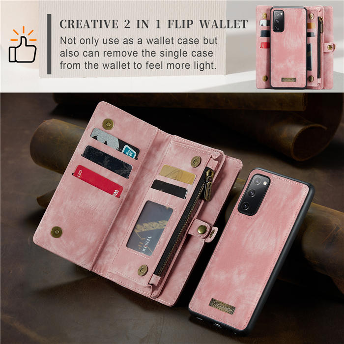 CaseMe Samsung Galaxy S20 Zipper Wallet Magnetic Detachable 2 in 1 Case