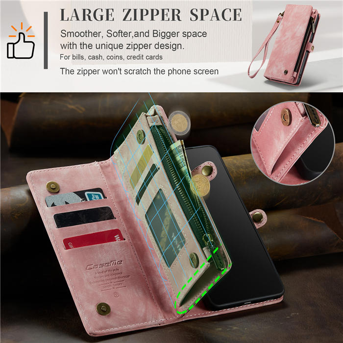 CaseMe Samsung Galaxy S20 Zipper Wallet Magnetic Detachable 2 in 1 Case