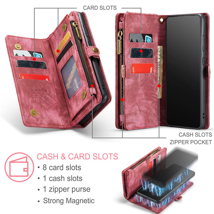 CaseMe Samsung Galaxy S20 Zipper Wallet Magnetic Detachable 2 in 1 Case