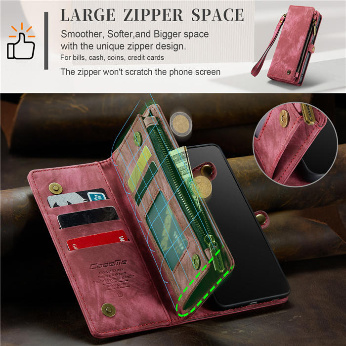 CaseMe Samsung Galaxy S20 FE Zipper Wallet Magnetic Detachable 2 in 1 Case