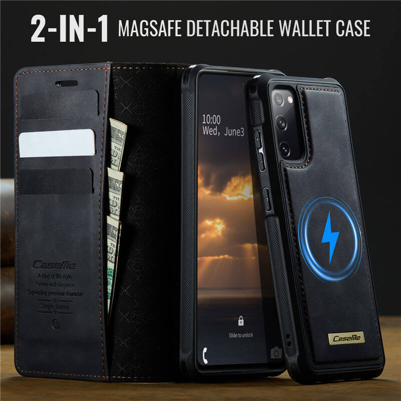 CaseMe Samsung Galaxy S20 FE 2-in-1 Magnetic Wallet Case