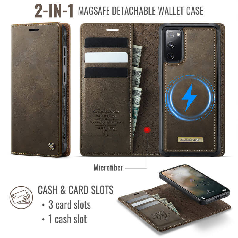 CaseMe Samsung Galaxy S20 FE 2-in-1 Magnetic Wallet Case