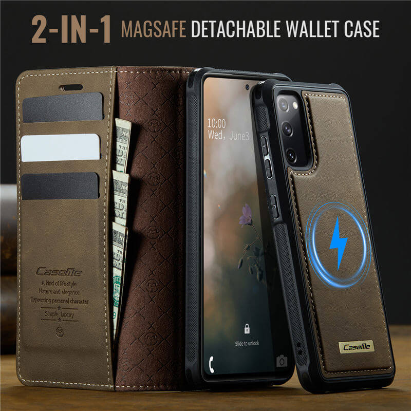 CaseMe Samsung Galaxy S20 FE 2-in-1 Magnetic Wallet Case