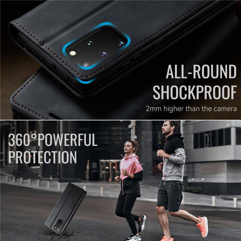 CaseMe Samsung Galaxy S20 Plus Magnetic Wallet Case with RFID Blocking