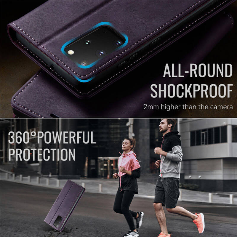 CaseMe Samsung Galaxy S20 Plus Magnetic Wallet Case with RFID Blocking