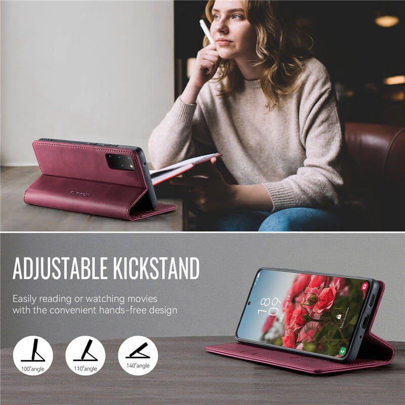 CaseMe Samsung Galaxy S20 Plus Magnetic Wallet Case with RFID Blocking