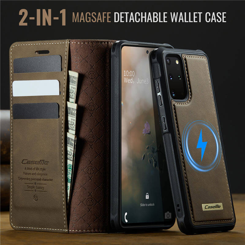 CaseMe Samsung Galaxy S20 Plus 2-in-1 Magnetic Wallet Case