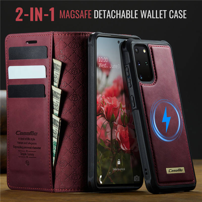 CaseMe Samsung Galaxy S20 Plus 2-in-1 Magnetic Wallet Case