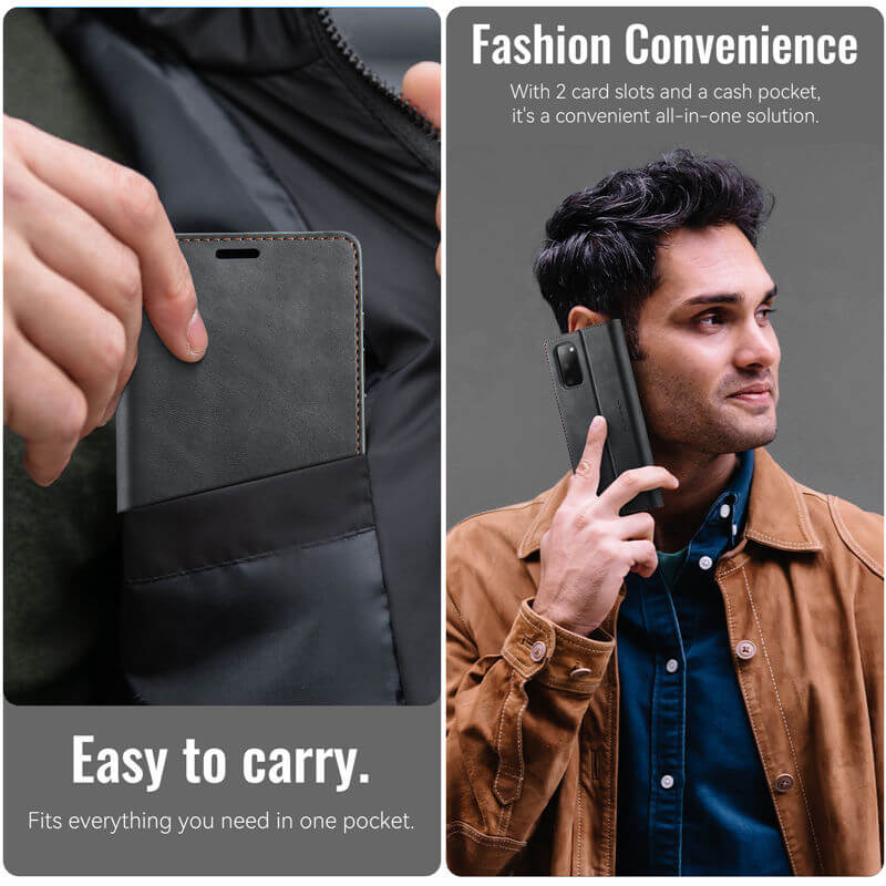 CaseMe Samsung Galaxy S20 Magnetic Wallet Case with RFID Blocking