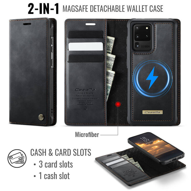 CaseMe Samsung Galaxy S20 Ultra 2-in-1 Magnetic Wallet Case