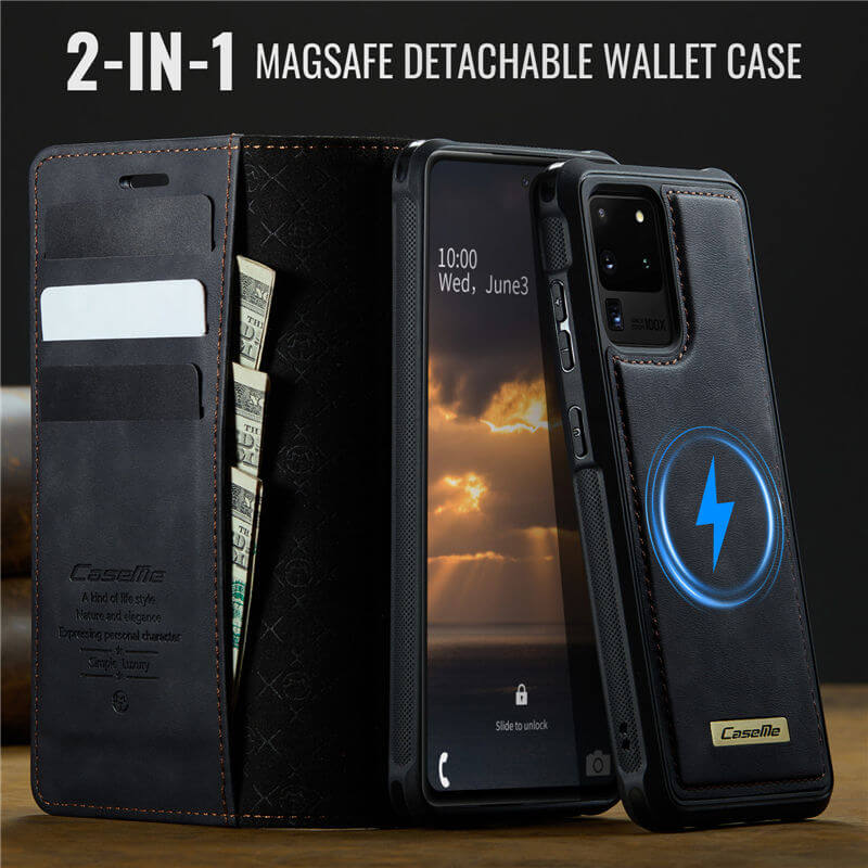 CaseMe Samsung Galaxy S20 Ultra 2-in-1 Magnetic Wallet Case