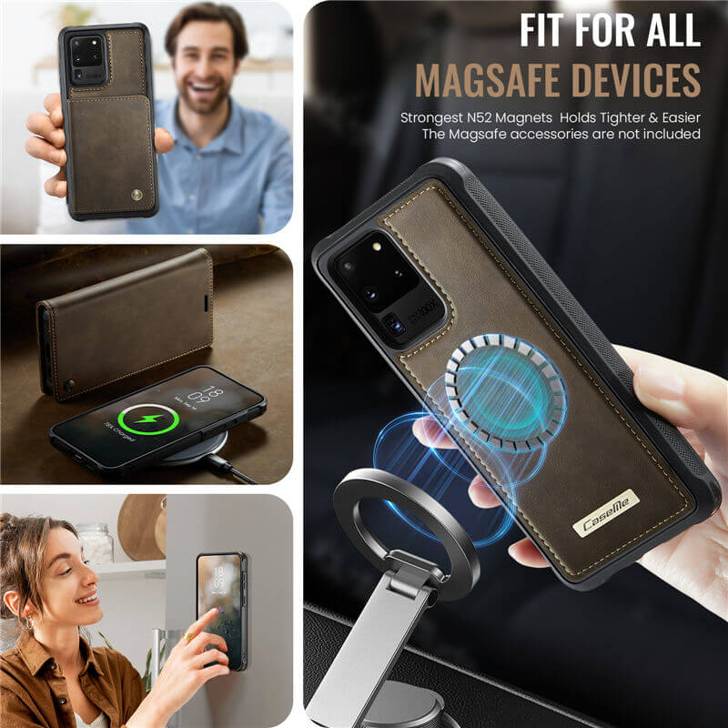 CaseMe Samsung Galaxy S20 Ultra 2-in-1 Magnetic Wallet Case