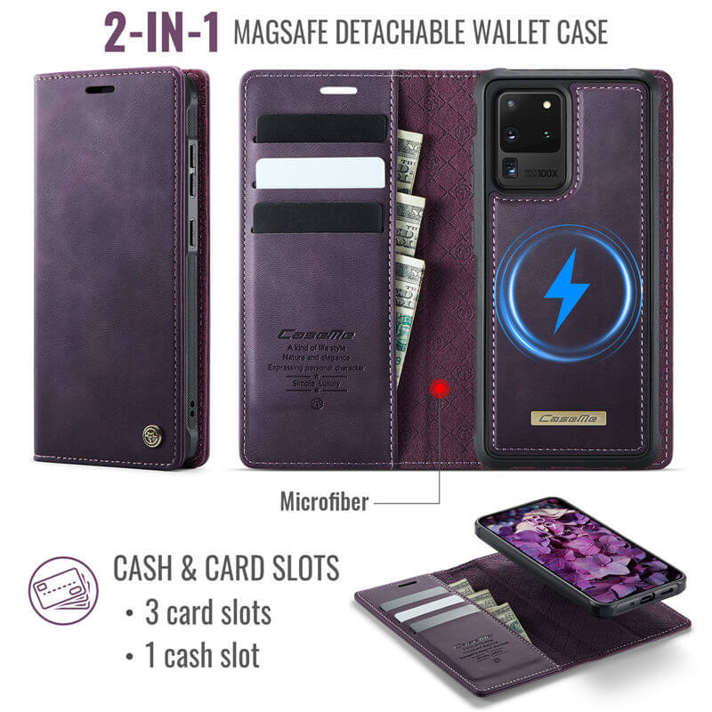 CaseMe Samsung Galaxy S20 Ultra 2-in-1 Magnetic Wallet Case
